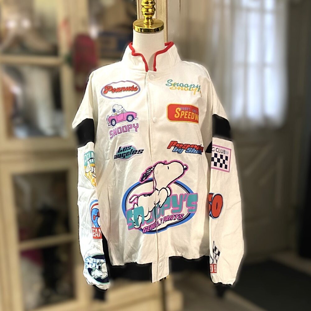 PEANUTS / SNOOPY SPEEDWAY MOTO JACKET MENS XL / WOMENS 2XL (SEE MEASUREMENTS) - Picture 9 of 9